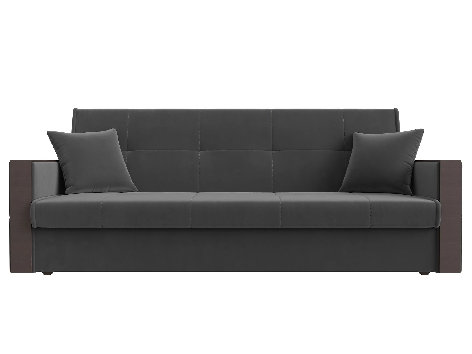 Прямой диван серого цвета Валенсия Плюш Дизайн 6 книжка