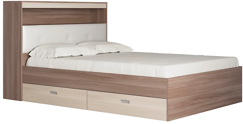Двуспальная кровать эконом Виктория-3-140 Дизайн-3