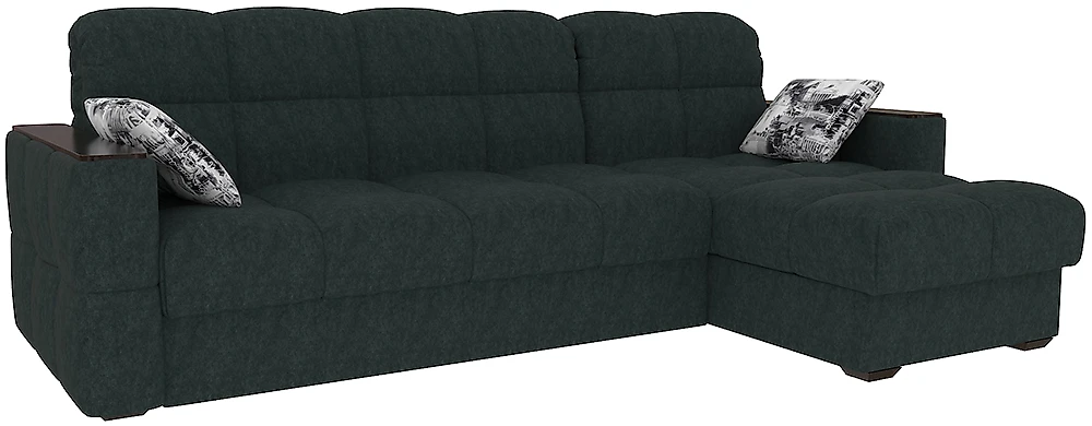 угловой диван с металлическим каркасом Тахко-СП Плюш Графит