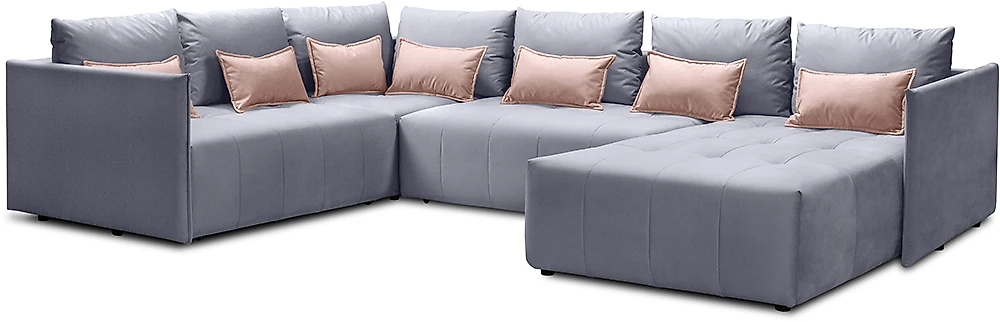 Угловой диван с независимым пружинным блоком Чилетти П-образный Грей
