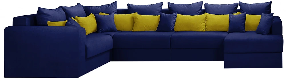 Угловой диван с большим спальным местом Манхеттен П-образный Блу