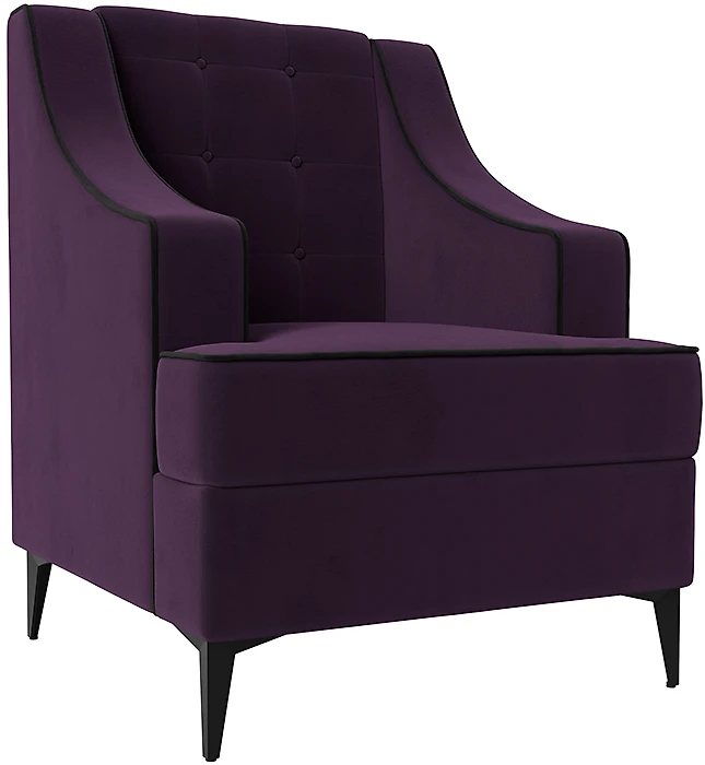 Кресло на балкон Марк Велюр Фиолетовый-Черный