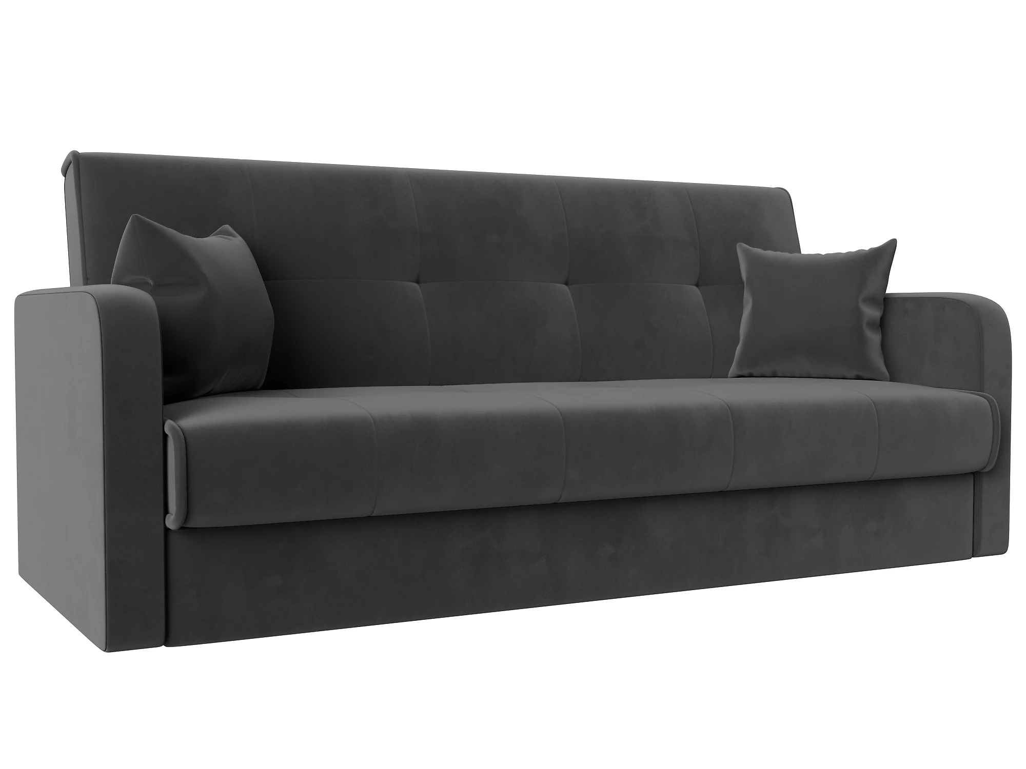 Прямой диван серого цвета книжка Надежда Плюш Дизайн 6