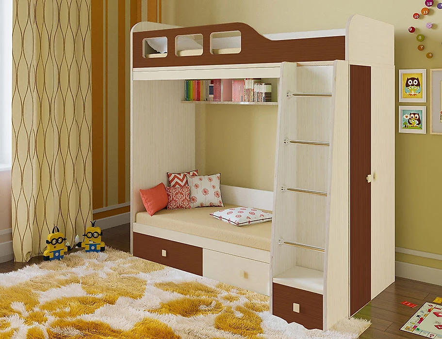 Детская кровать для девочек Астра-3 Орех