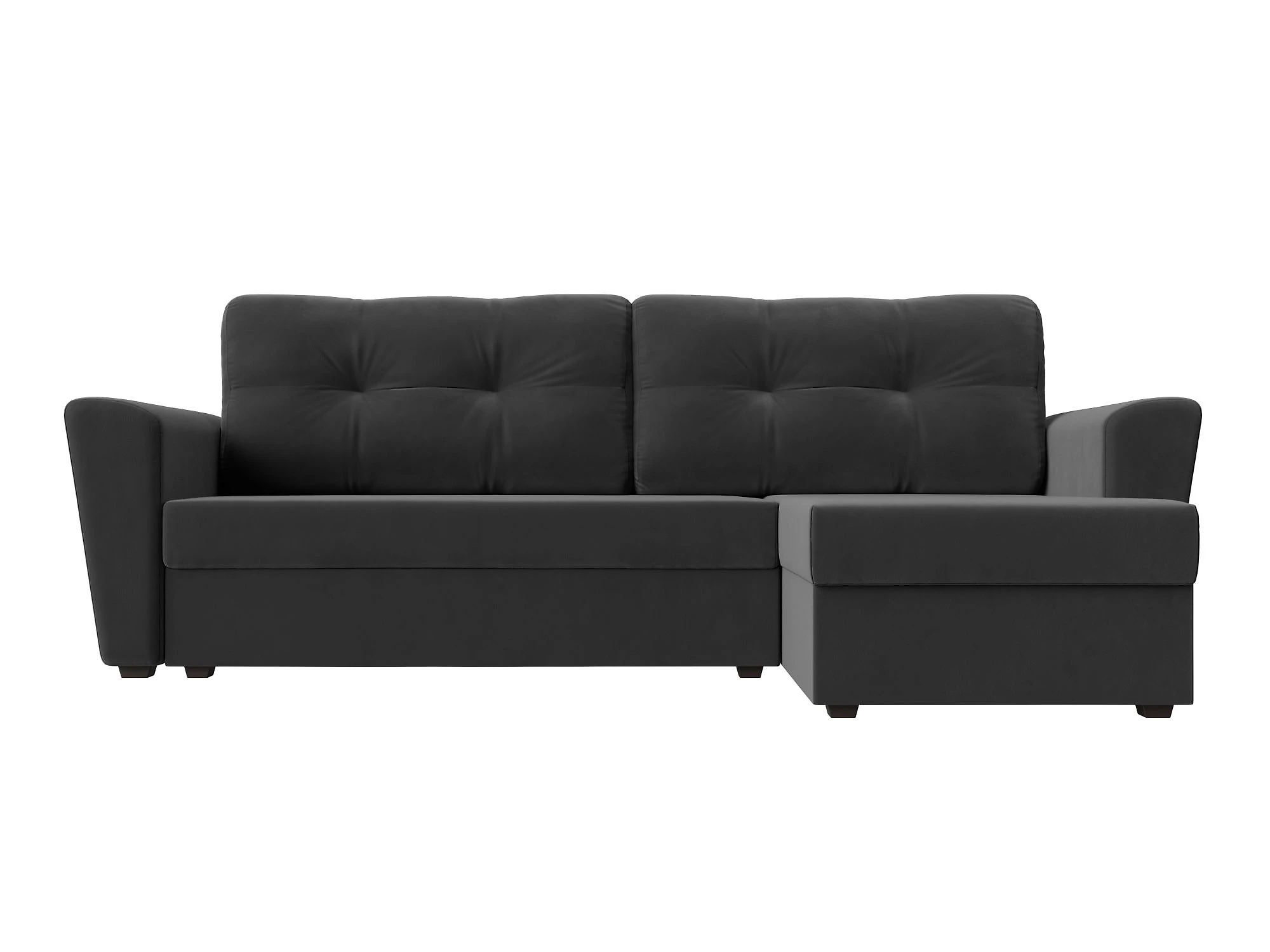 Серый угловой диван Амстердам Лайт Плюш Дизайн 6