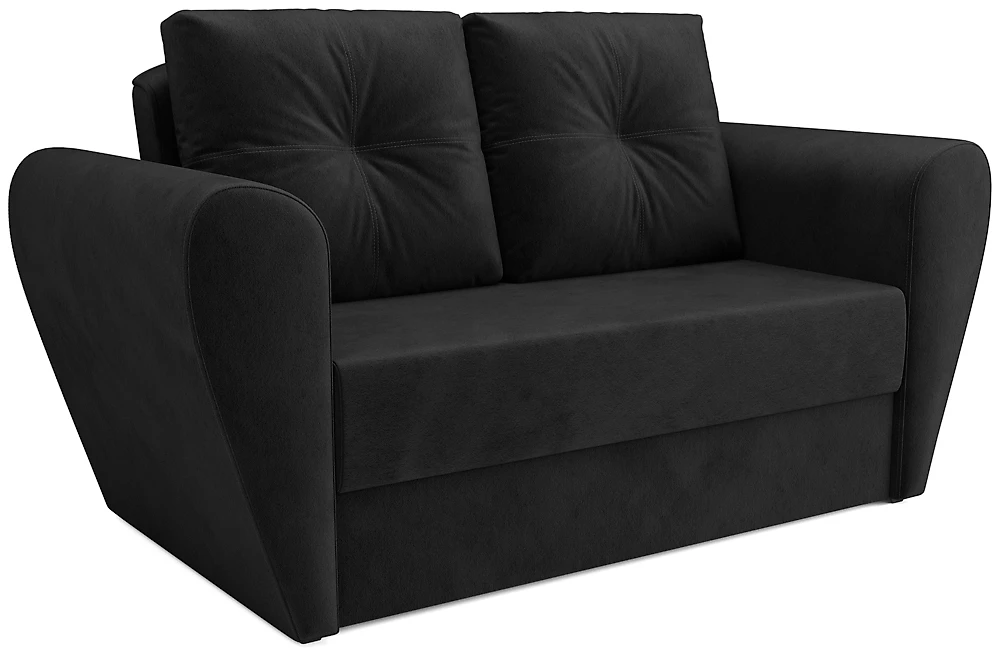 Выкатной диван с ящиком для белья Квартет Велюр Черный