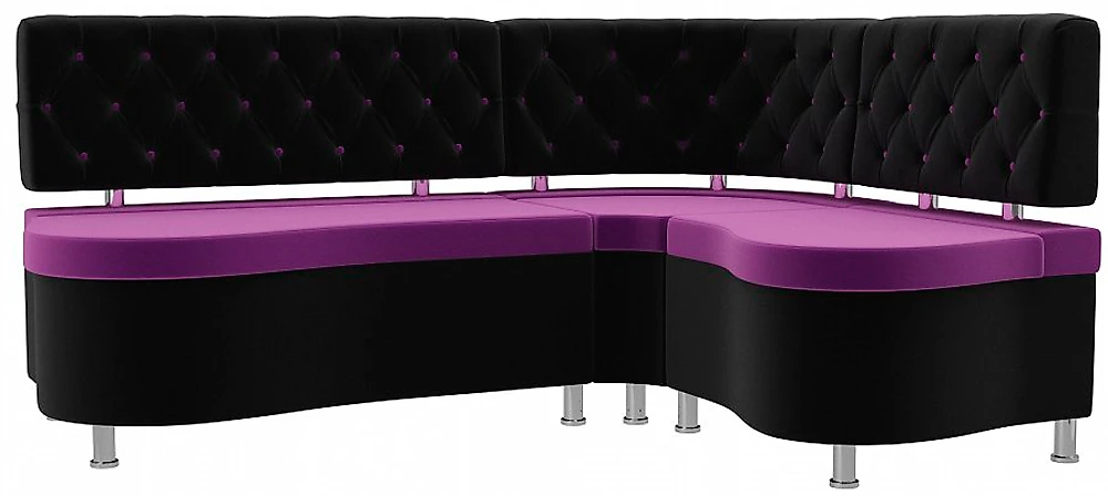 Двухместный диван на кухню Вегас Вельвет Фиолет Блэк угловой
