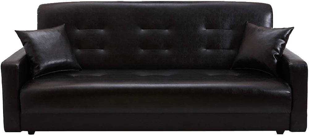 Раскладной кожаный диван Престиж Черный-140