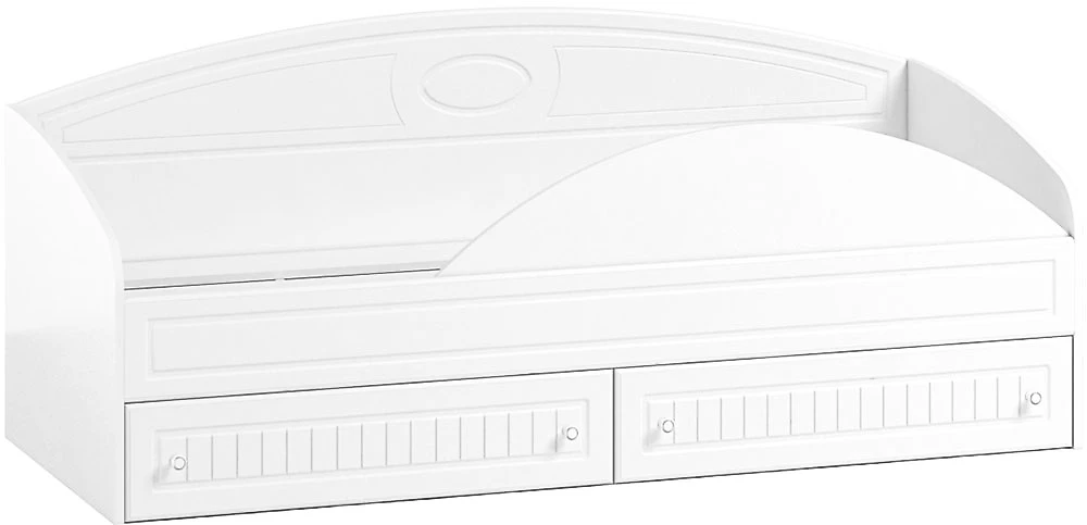 кровать белого цвета Монако МН-11 с бортом