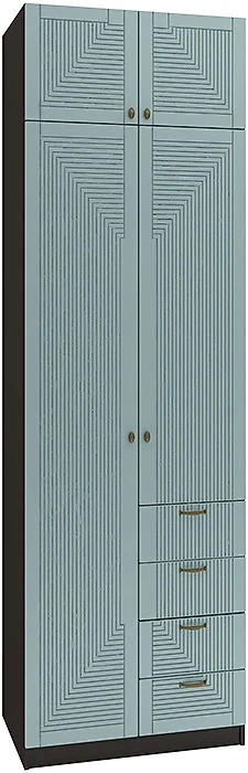Синий распашной шкаф Фараон Д-11 Дизайн-3
