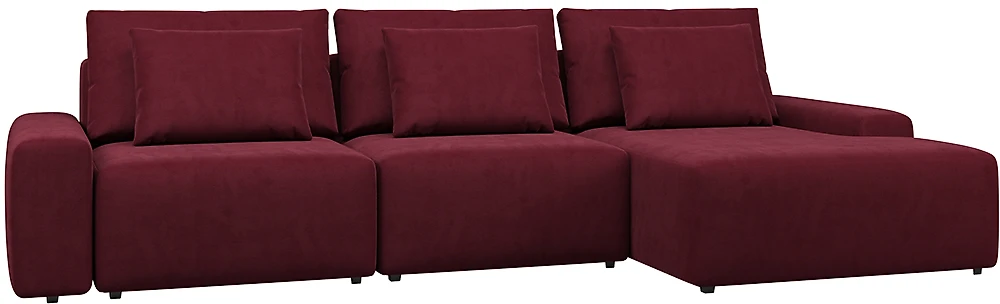  угловой диван с оттоманкой Гунер-2 Плюш Марсал