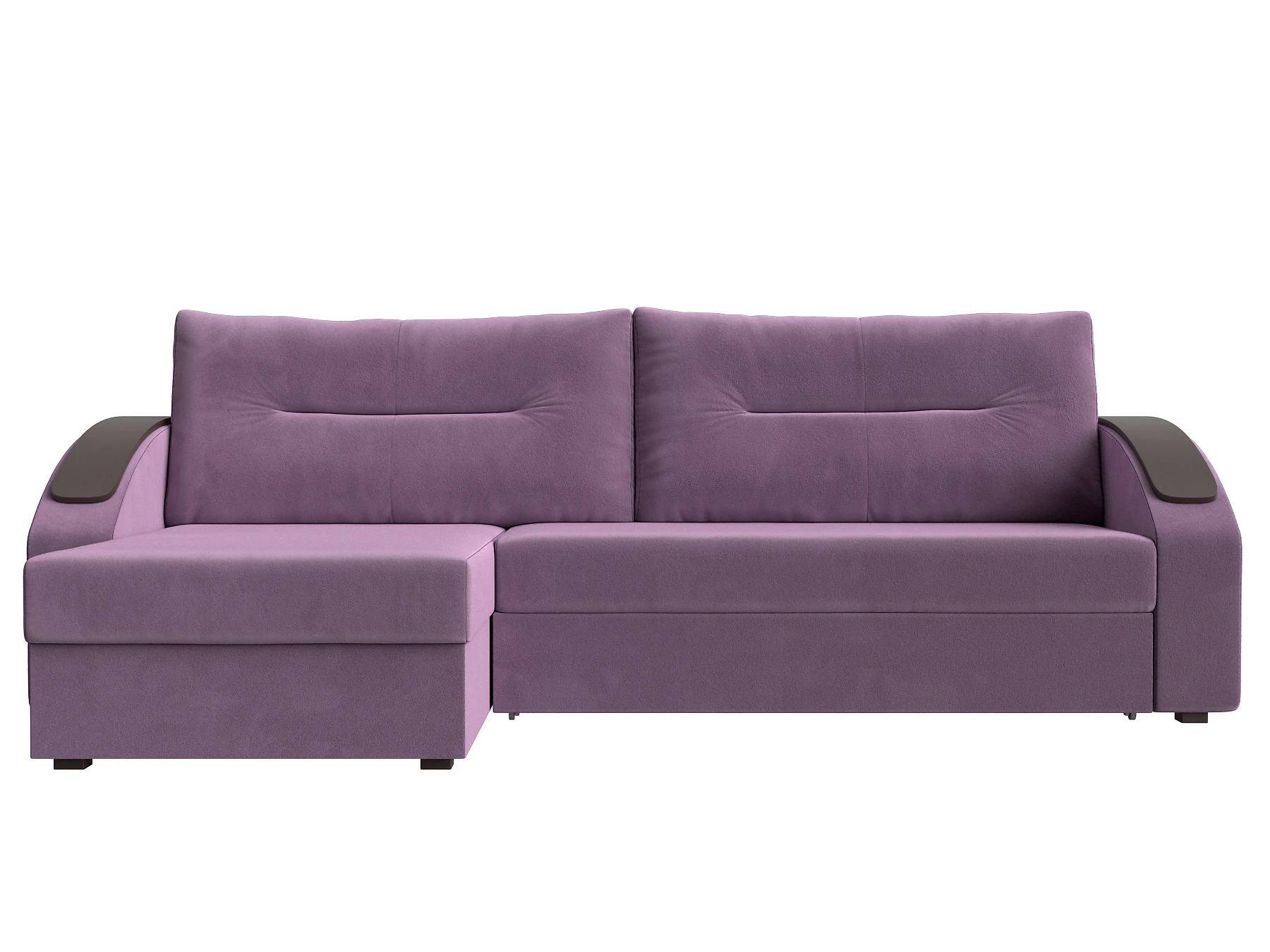 Угловой диван с ящиком для белья Канзас Плюш Виолет-2