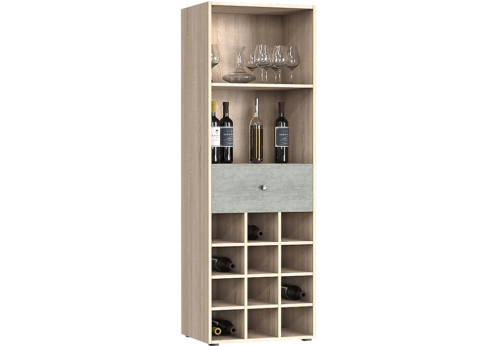 Распашной шкаф 60 см Дионис-1 винный
