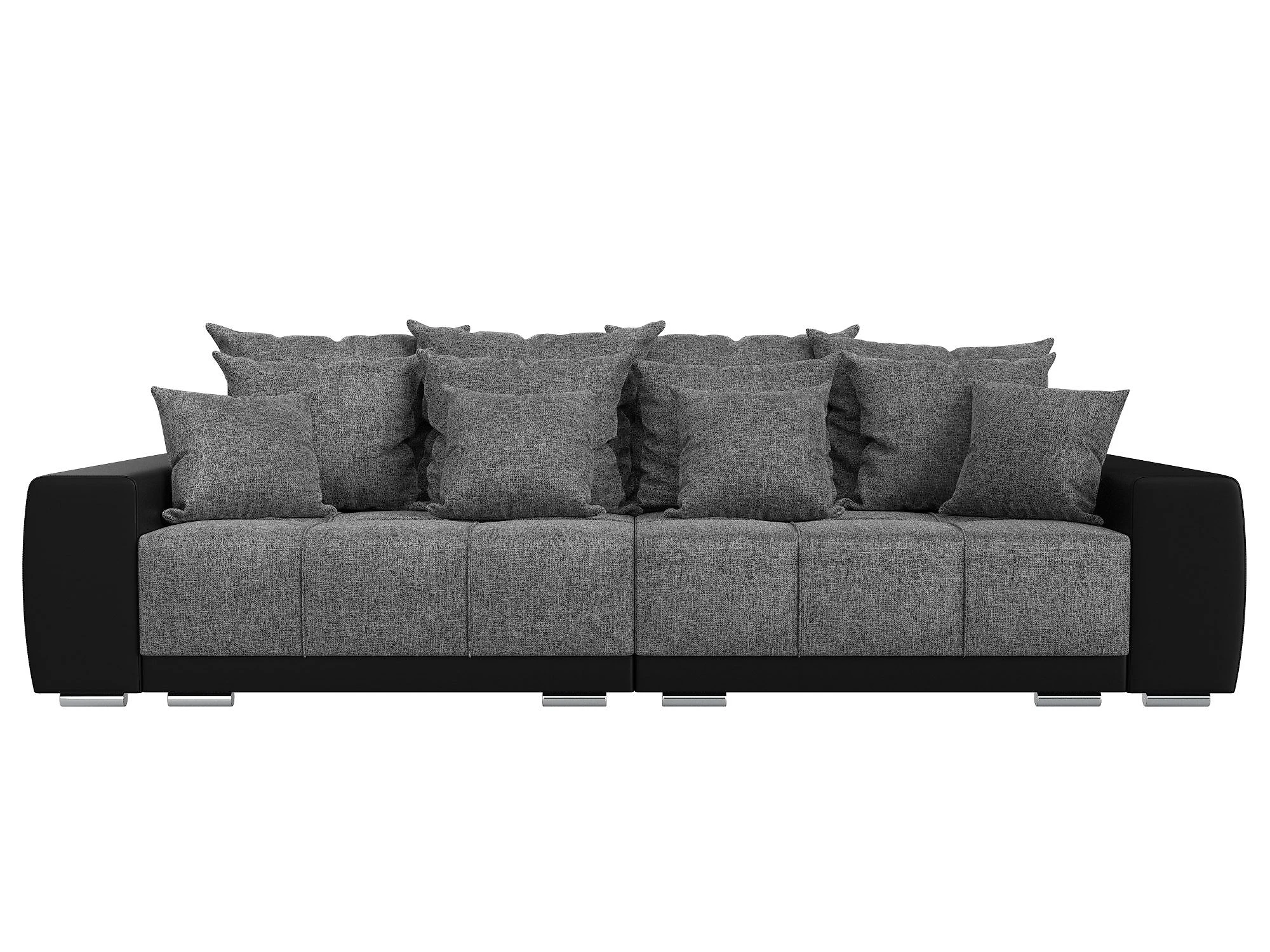 Прямой диван серого цвета Лига-028 Кантри Дизайн 1