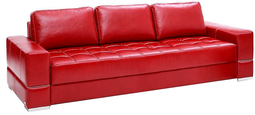Красный диван Матео кожаный