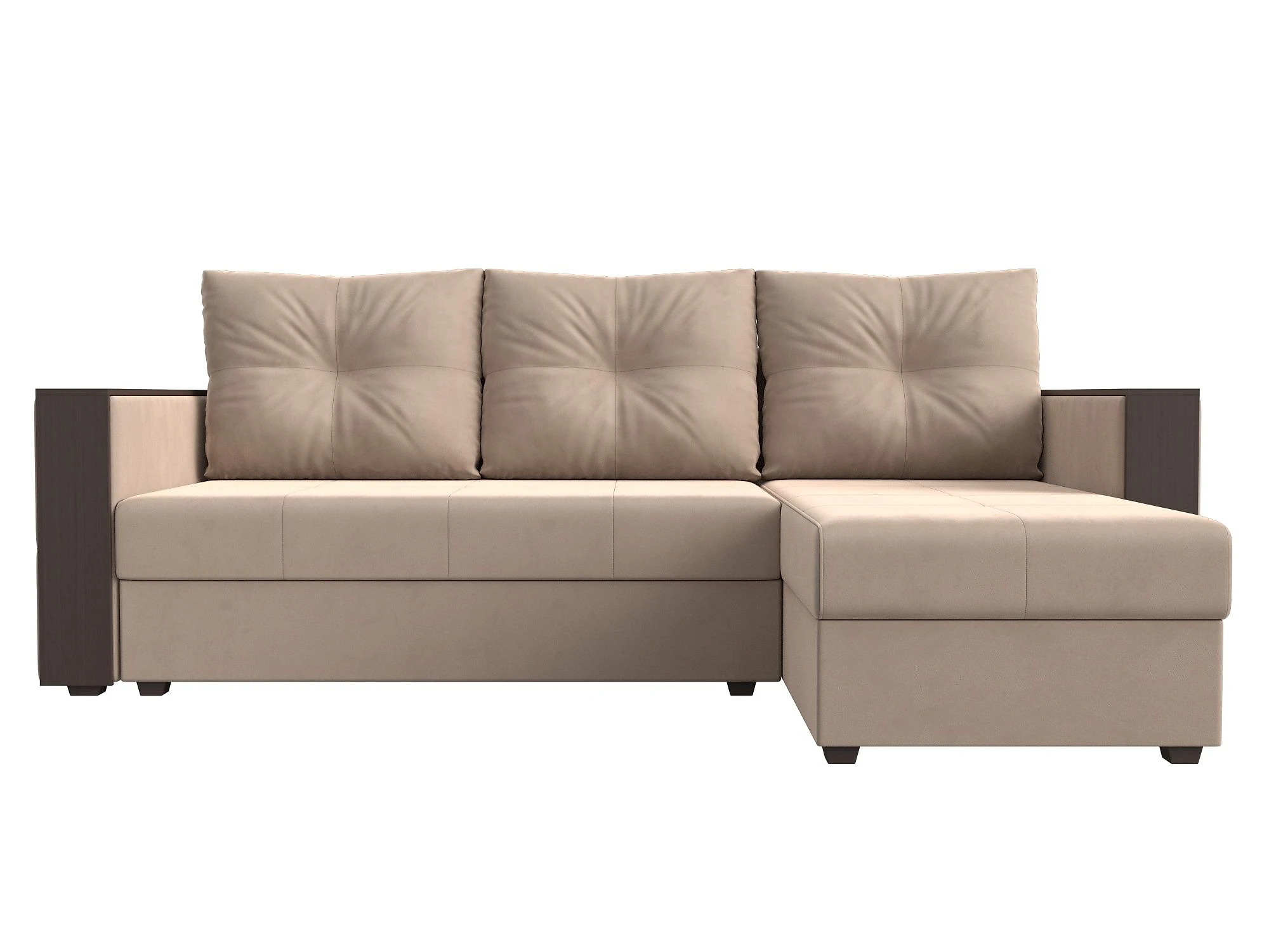 Односпальный угловой диван Валенсия Лайт Плюш Дизайн 1