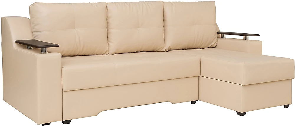Угловой диван из экокожи Сенатор Беж