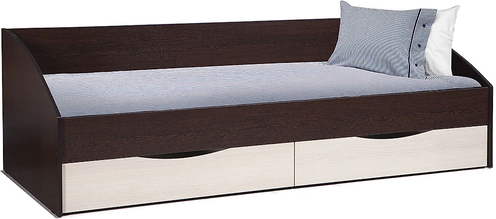 кровать в стиле минимализм Фея-3 симметричная Венге Дуб Молочный