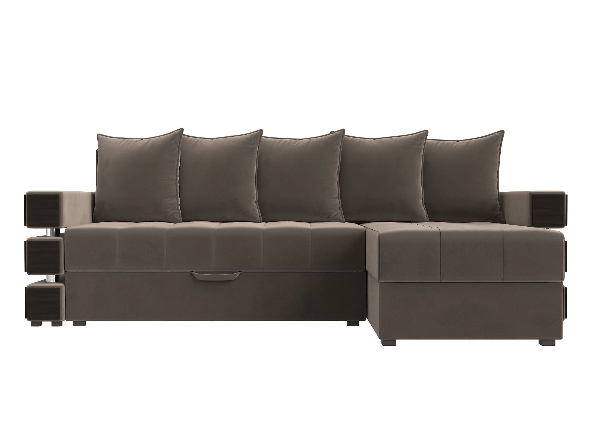 Угловой диван с ящиком для белья Венеция Плюш Дизайн 3