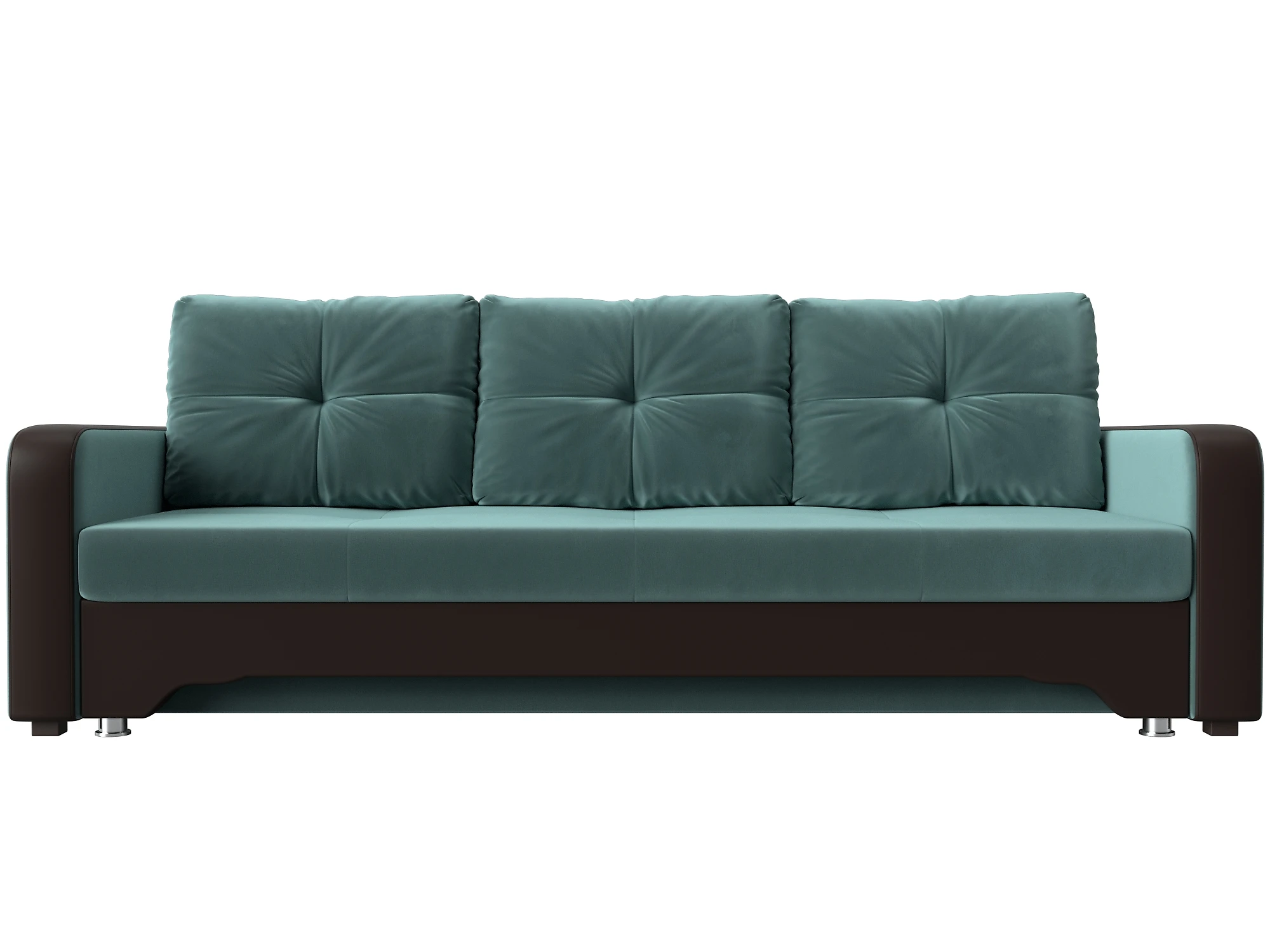 Прямой кожаный диван Ник-3 Плюш Дизайн 2