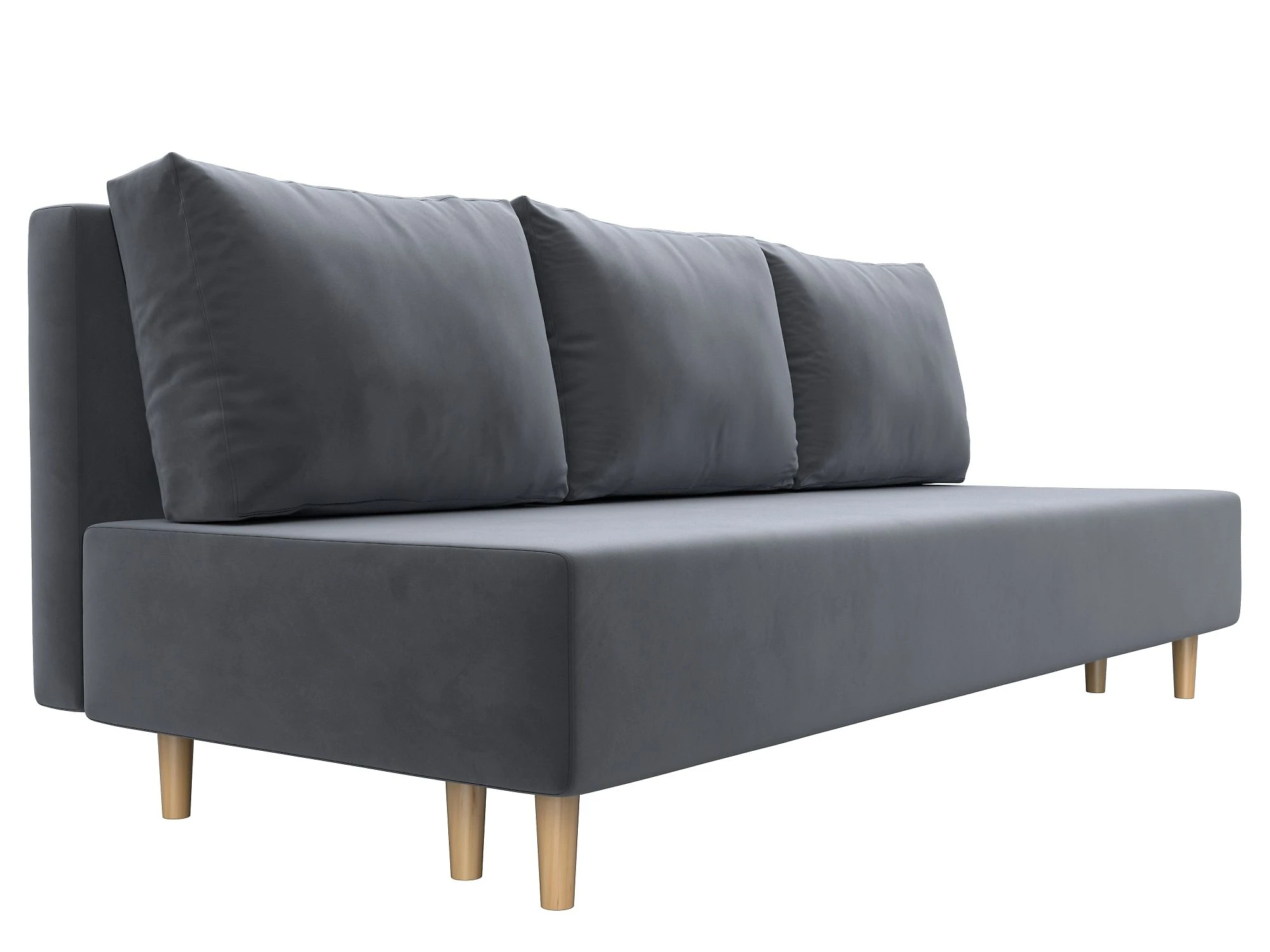 Прямой диван серого цвета Лига-033 Плюш Дизайн 5