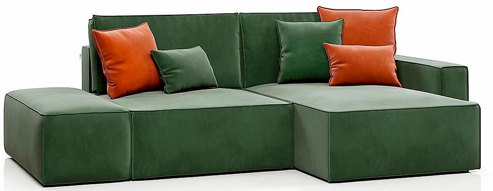 Угловой диван для ежедневного сна Корсо с банкеткой Грин