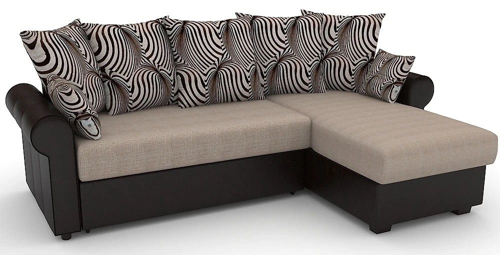 Угловой диван для гостиной Рейн-эконом Изи Браун