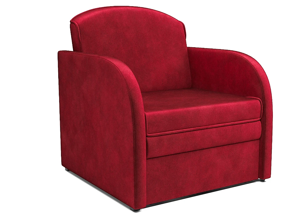 Узкое кресло Малютка Бархат Красный