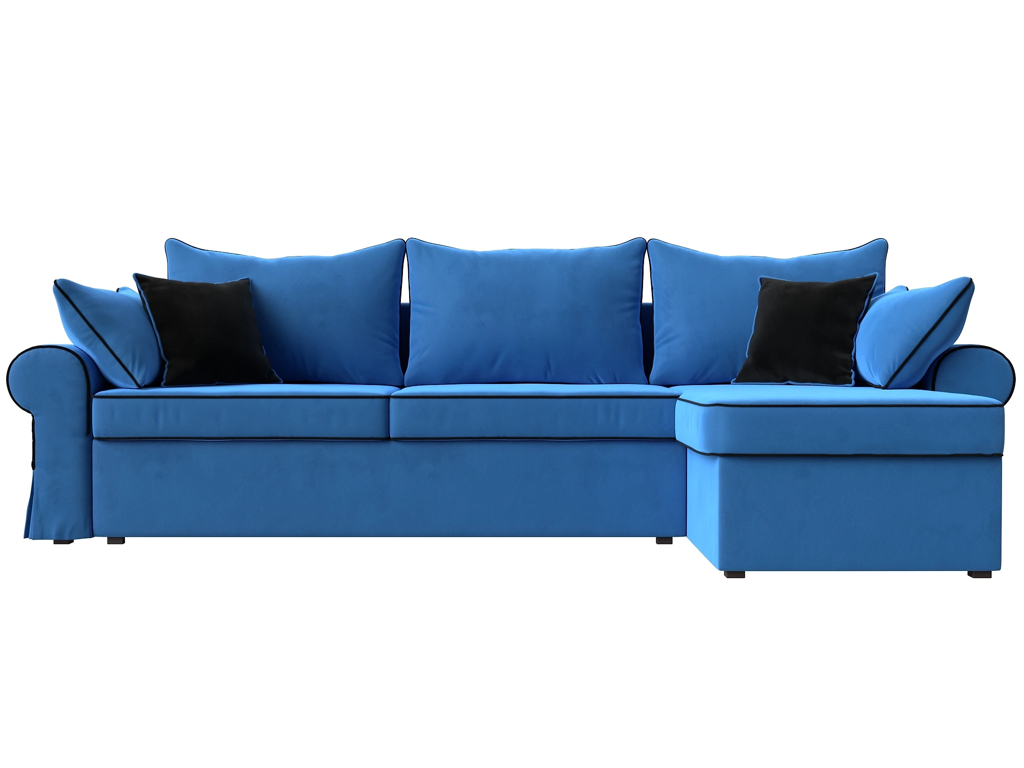 Угловой диван голубой Элис Плюш Дизайн 2