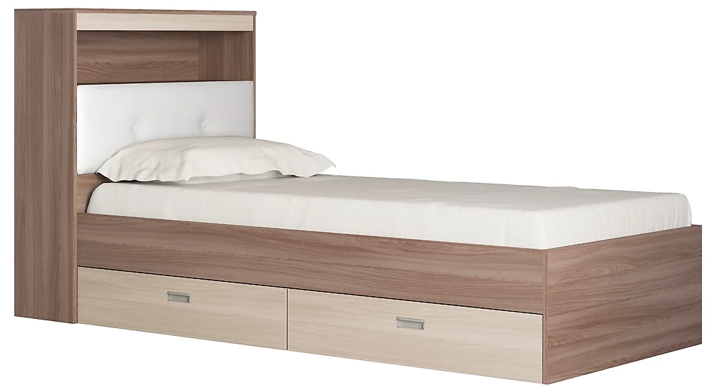 Кровать с мягкой спинкой Виктория-3-90 Дизайн-3
