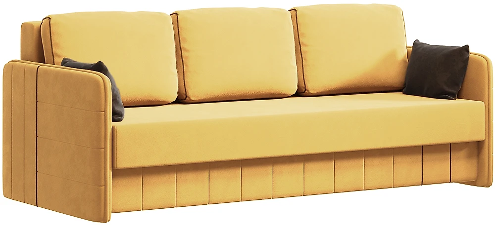 Жёлтый прямой диван Некст (Слим) Плюш Мастард