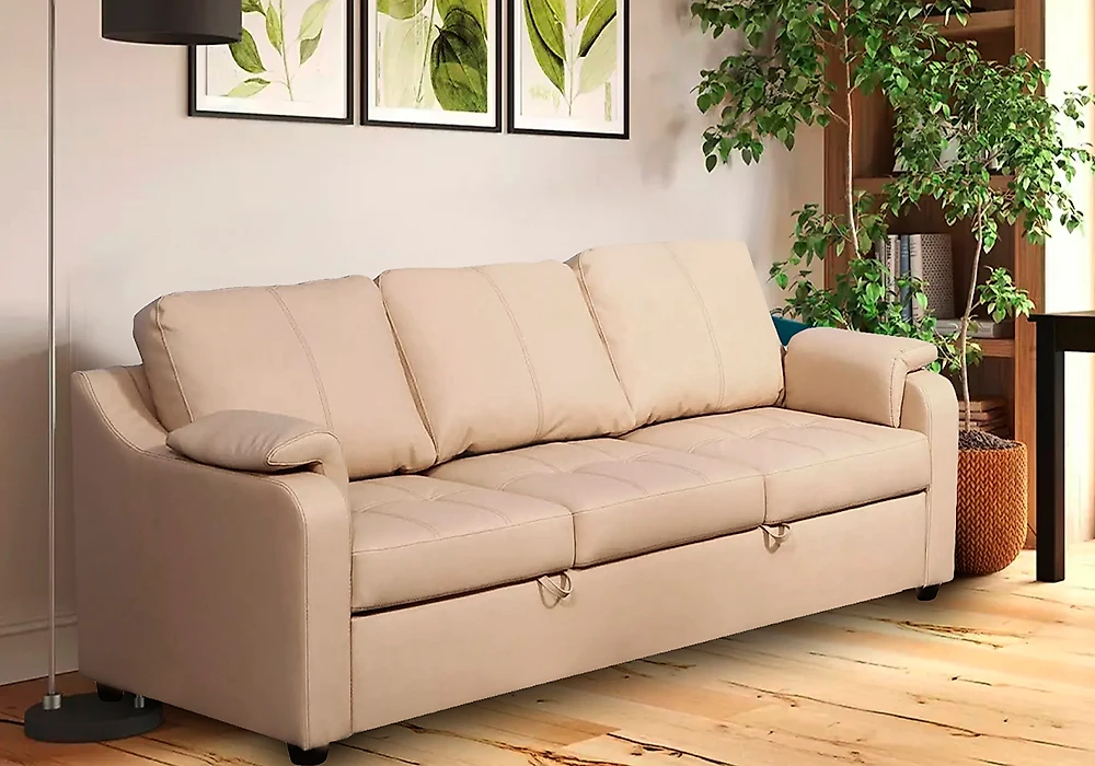 Прямой диван Берета Дизайн 7 кожаный