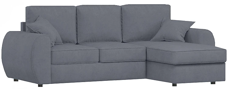 Угловой диван с правым углом Валери Плюш Грей