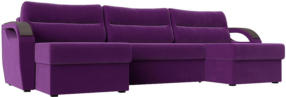 Угловой диван фиолетовый Форсайт Вельвет Фиолет