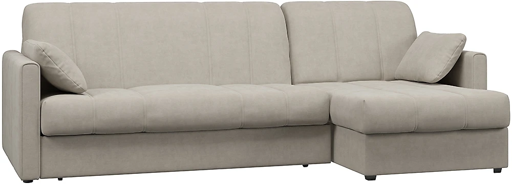 угловой диван с металлическим каркасом Доминик Плюш Крем
