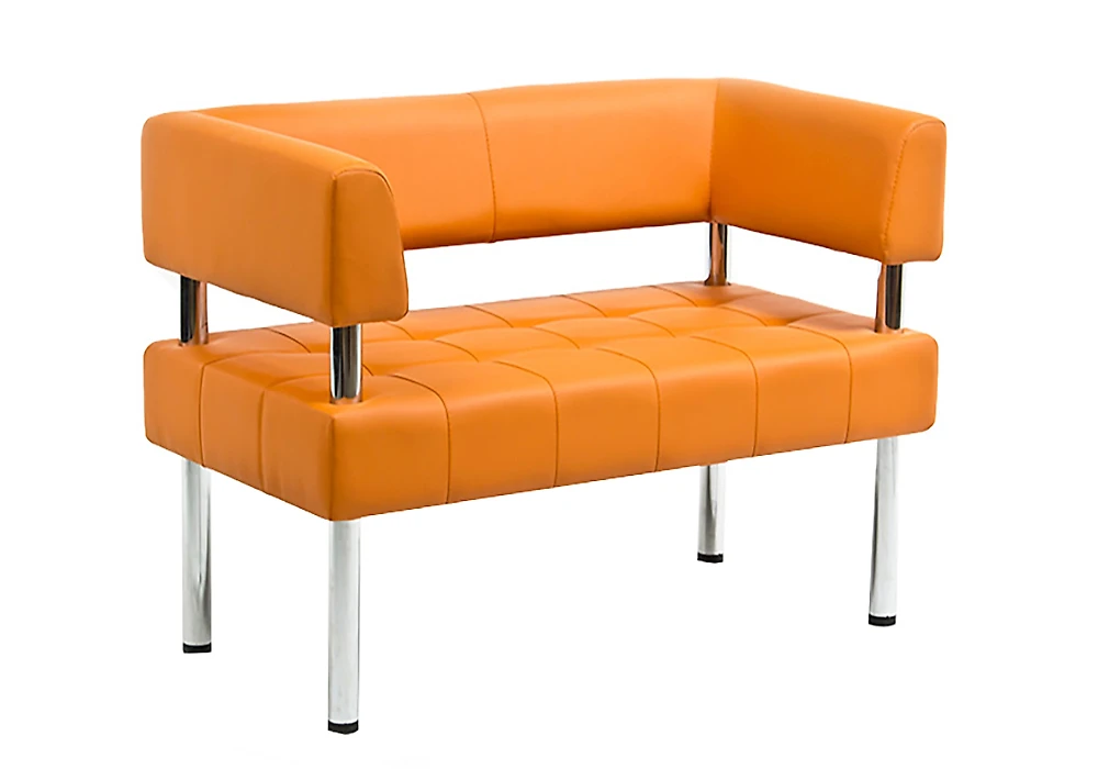 Офисный диван из экокожи Бизнес 160х80 Оранжевый