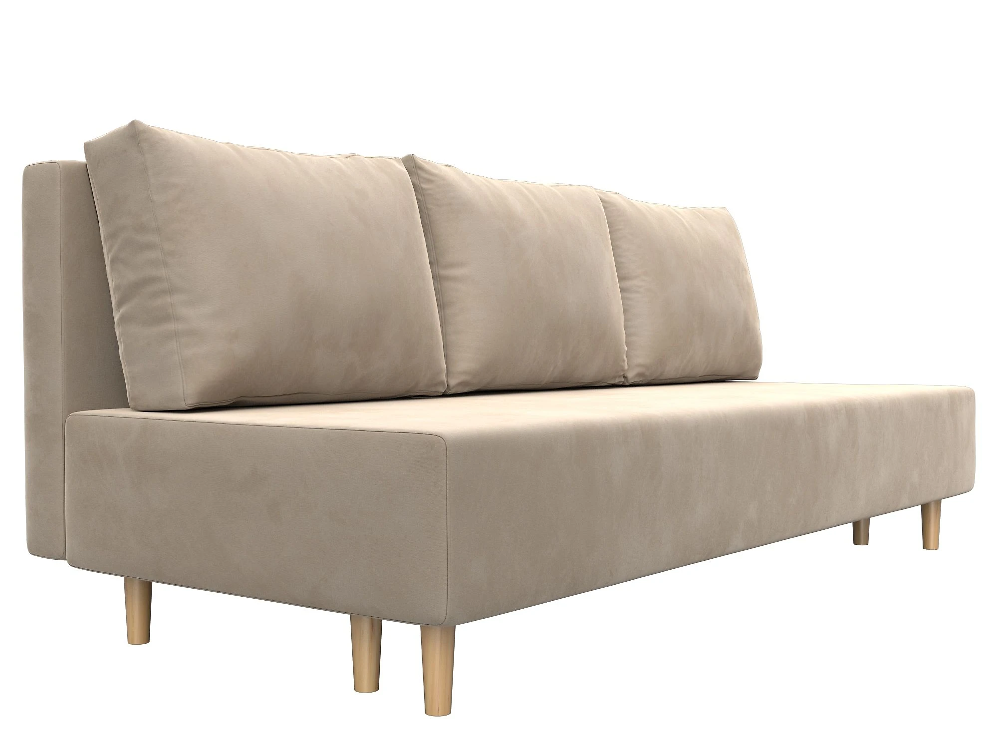 Бежевый прямой диван Лига-033 Плюш Дизайн 1