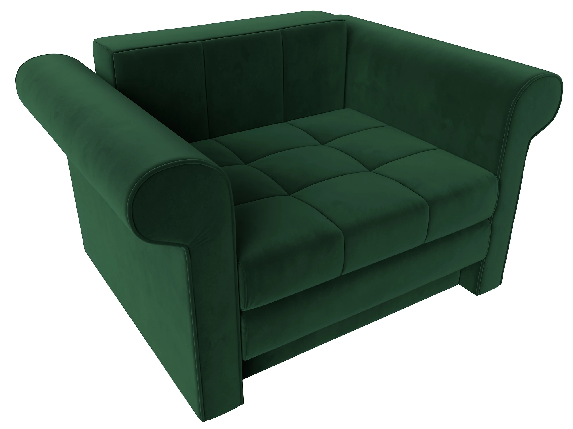 Зелёное кресло Берли Плюш Дизайн 3