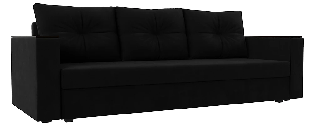 Черный диван еврокнижка Атланта Лайт без столика Блэк