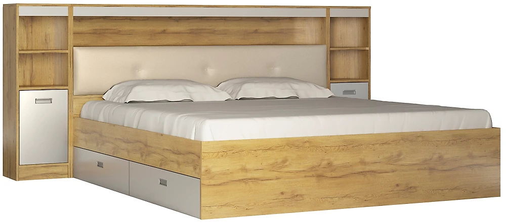 Кровать с мягкой спинкой Виктория-5-180 Дизайн-1
