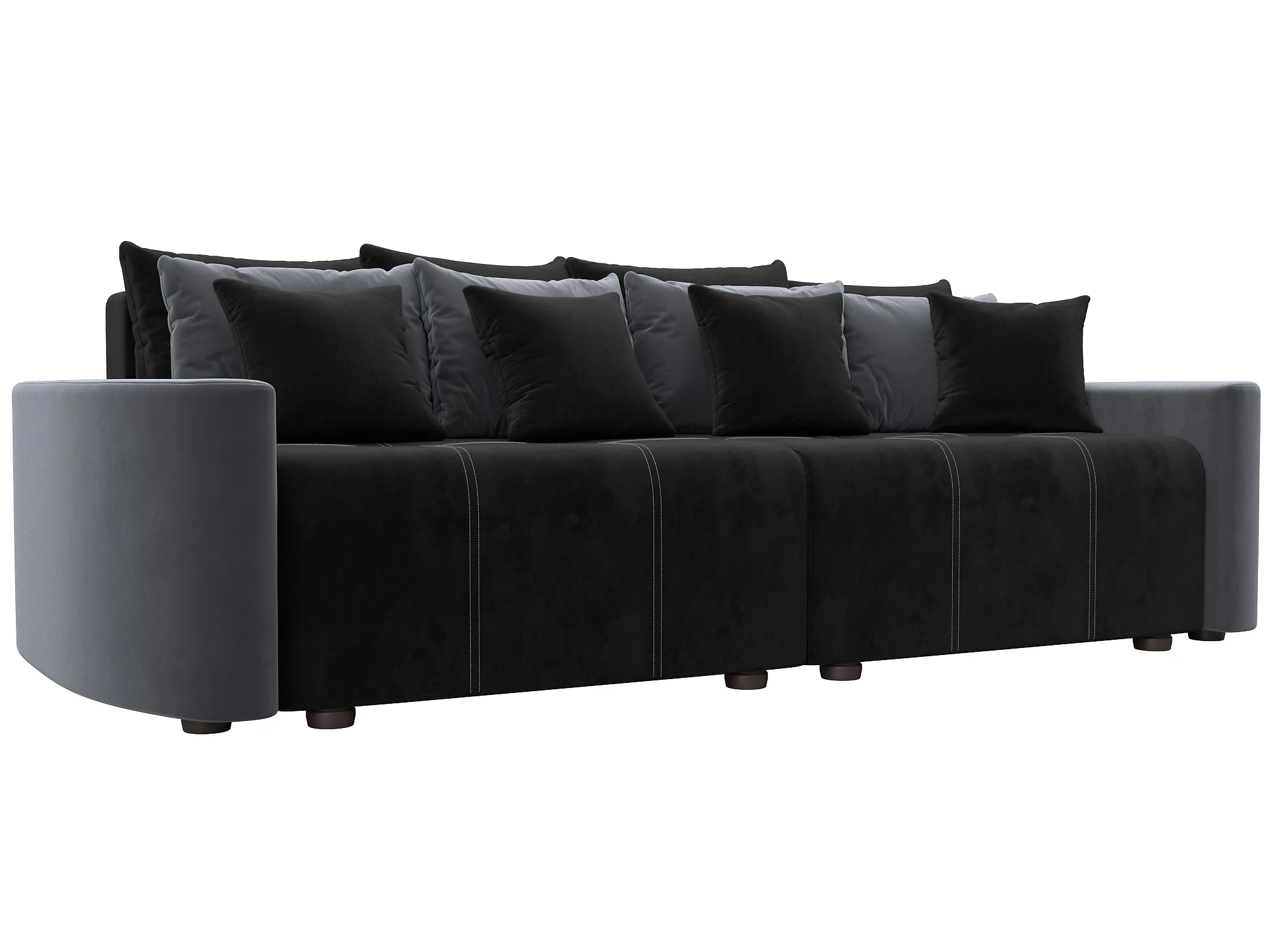 диван-кровать в стиле прованс Бристоль Велюр Черный-Серый