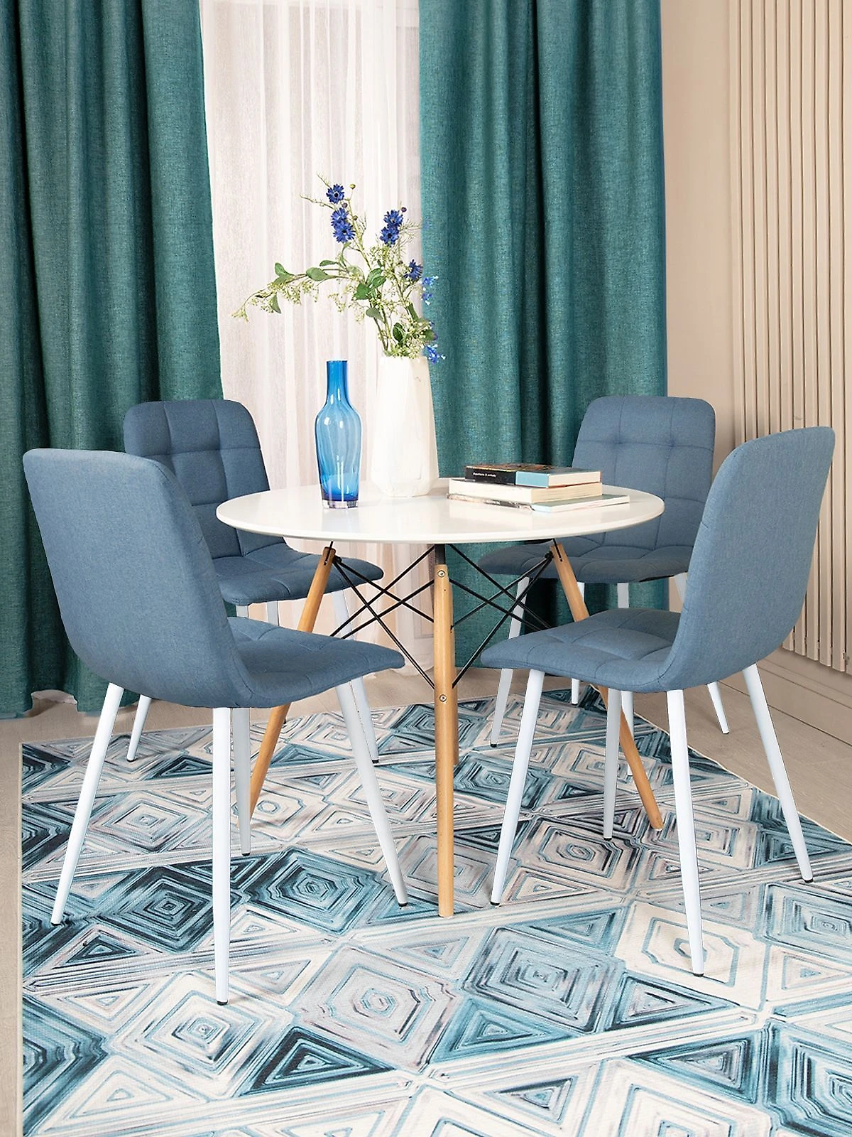 Кухонный стул GLOBO SAVANA BLUE/бел