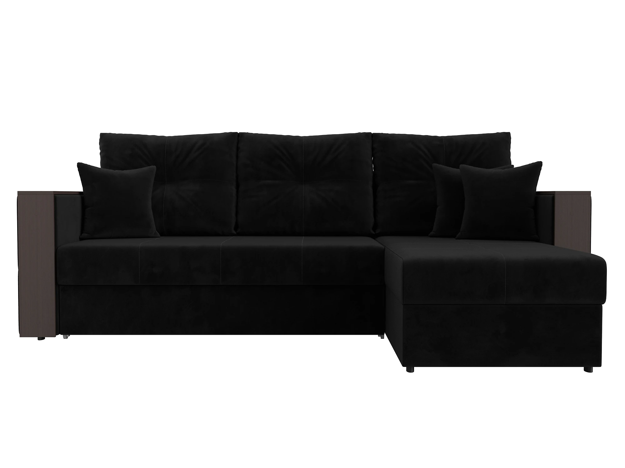 Чёрный диван Валенсия Плюш Дизайн 8
