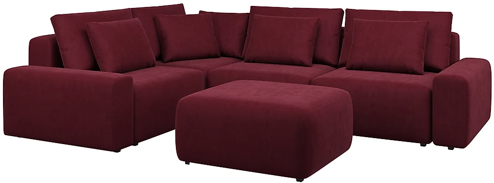 Угловой диван для офиса Гунер-1 Плюш Марсал