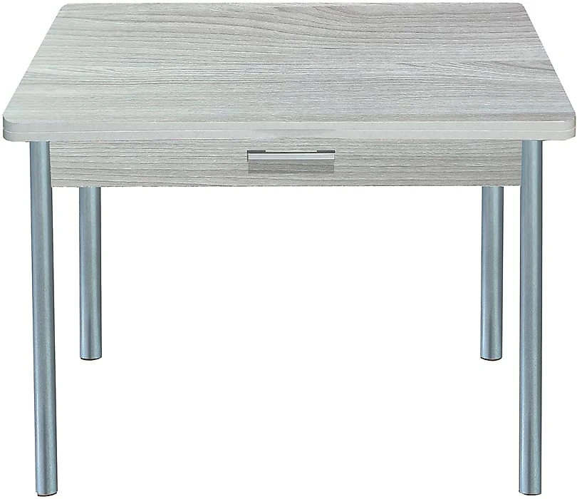Обеденный стол  Симпл с ящиком Шимо Светлый-Серебро раскладной