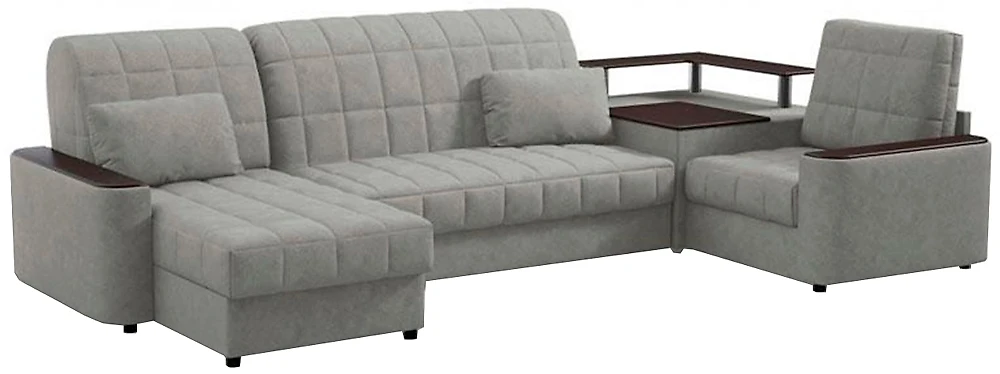 угловой диван с металлическим каркасом Даллас П-образный Грей