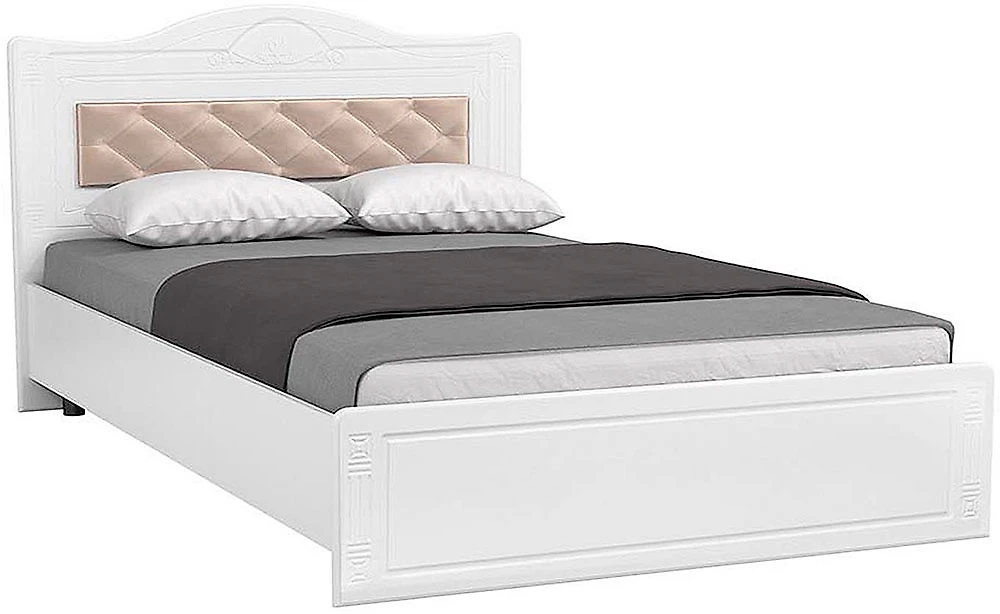 Кровать в стиле прованс Афина АФ-8 с мягкой спинкой