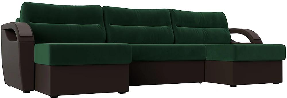 Зелёный угловой диван Форсайт Микс Плюш 4