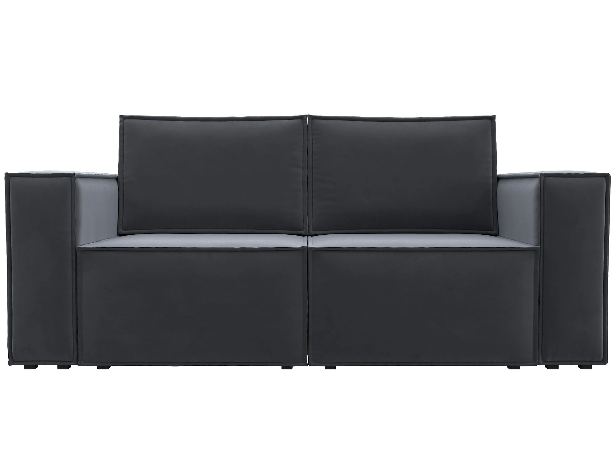 Прямой диван серого цвета Куба мини Плюш Дизайн 5