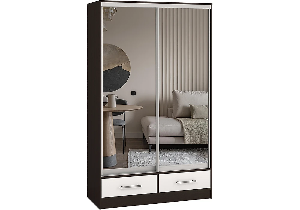 Чёрный шкаф Версаль-120 Зеркало Дизайн-1